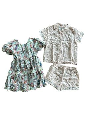 Bundle May Gibbs Floral Fauna Festive Print Dress Pink Pajamas Girl’s Size 4T